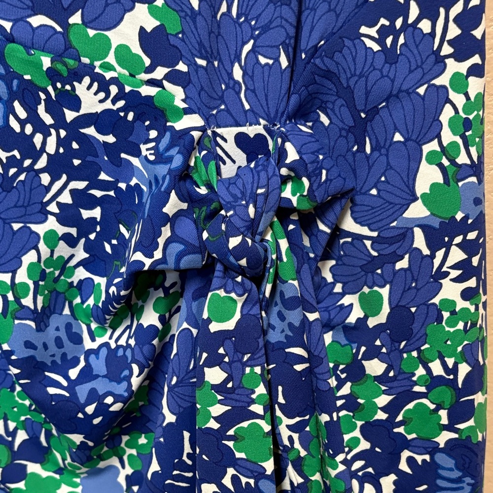 Talbots Blue and Green Floral Midi Dress - Picture 3 of 3